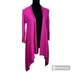 Chico’s Women’s Size 0 (4-S) Drape Front Open Cardigan Lightweight Pink …